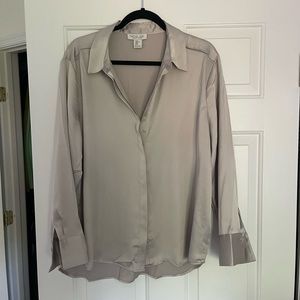 Satin Button Down Blouse